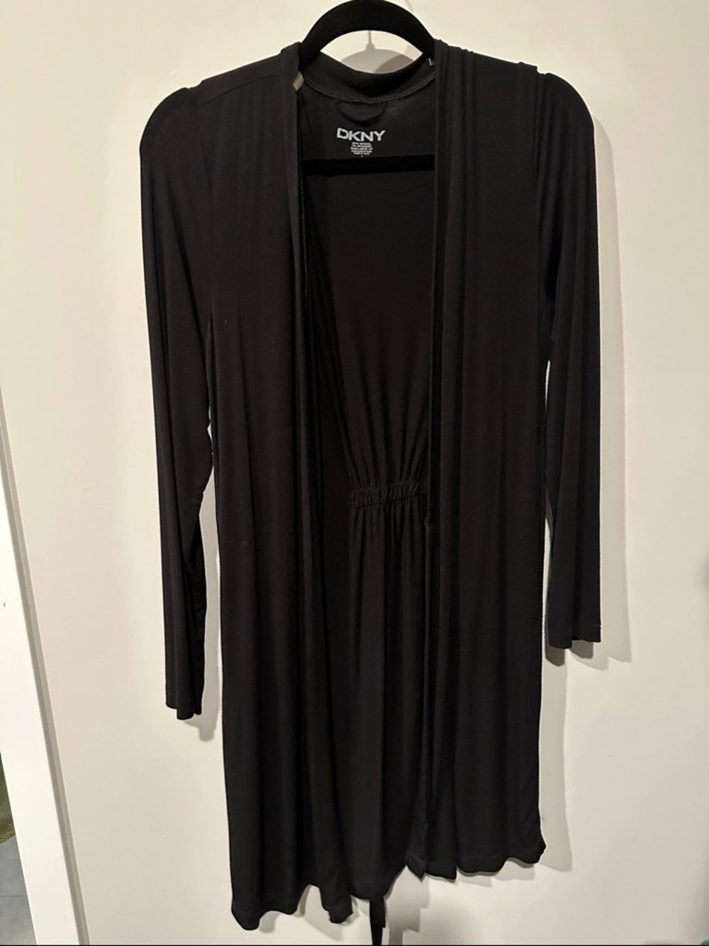 🔥 3/$10 BUNDLE  🔥DKNY Black Long-Sleeve Open-Front Robe